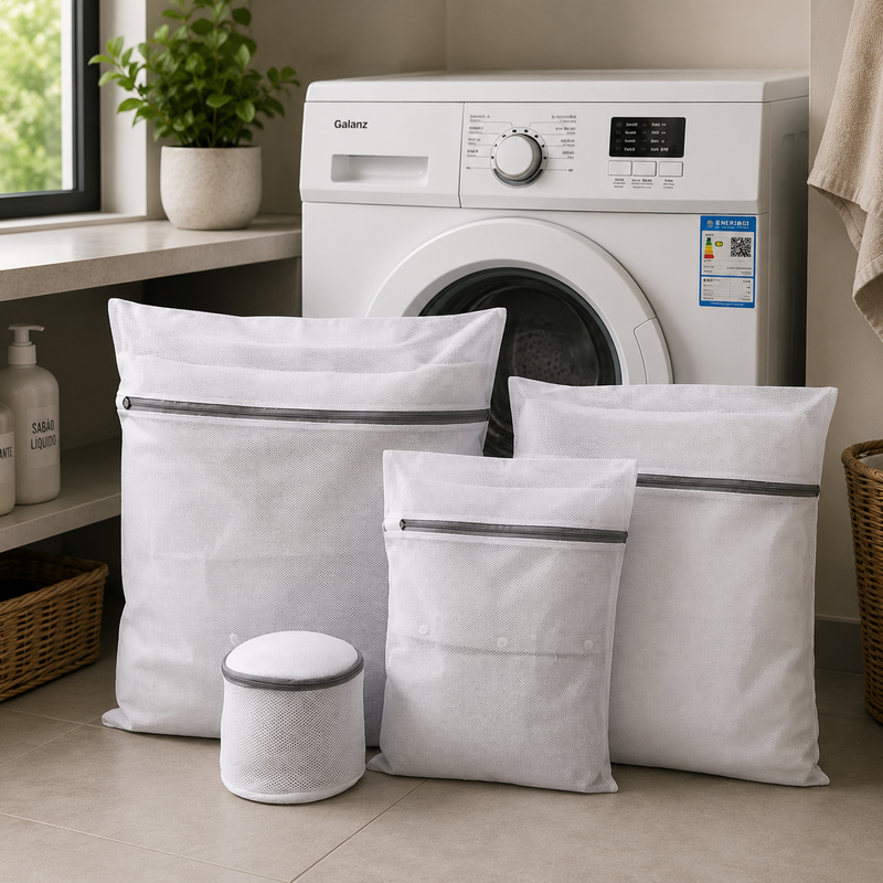 Kit com 5 Sacos para Lavar Roupas | Proteção Inteligente para Peças Delicadas
