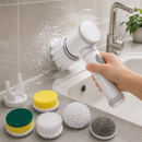 Escova Elétrica 5 em 1 Sem Fio | 3 Cabeças para Limpeza Completa