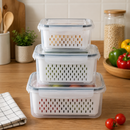Kit 3 Potes Organizadores para Geladeira | Mais Frescor e Organização