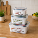 Kit 3 Potes Organizadores para Geladeira | Mais Frescor e Organização