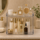 Organizador Acrílico Diamante | Porta Maquiagem Premium com Design em Linhas