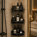 Suporte de Shampoo Premium | 1, 2 ou 3 Prateleiras em Alumínio Sem Furo