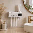 Dispenser de Pasta com UV | 3 em 1 Porta Escovas e Esterilizador